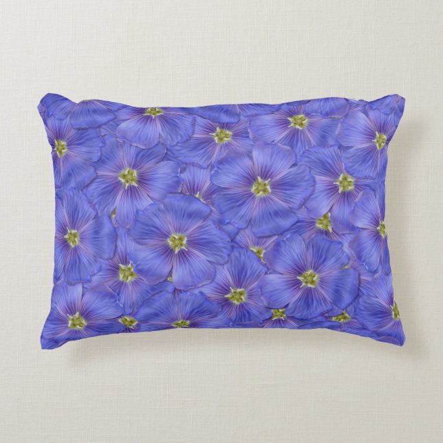 Blue Flax Seamless Pattern Decorative Cushion (Front)