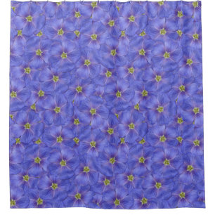 Blue Flax Seamless Pattern Shower Curtain