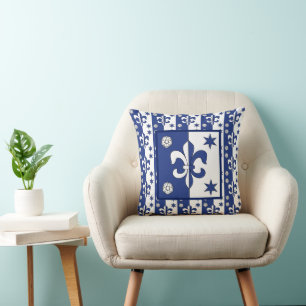Blue Fleur de Lis Cushion