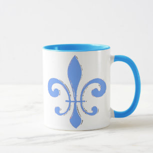 Blue Fleur De Lis Mug