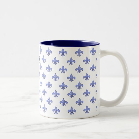 Blue Fleur-de-lis Pattern Mug