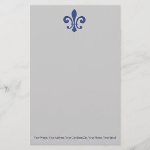 Blue Fleur De Lis Stationery