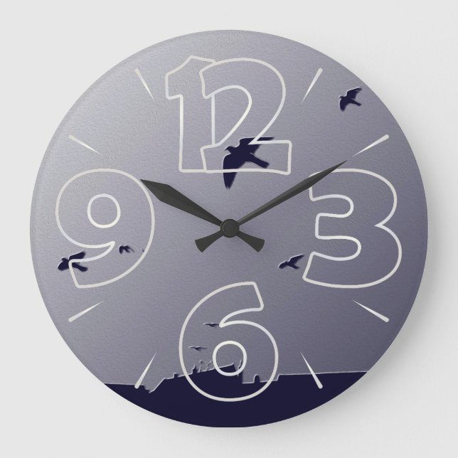 Blue flight large clock (Front)