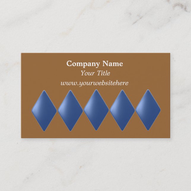 Blue Floating Diamonds Business Card (Front)