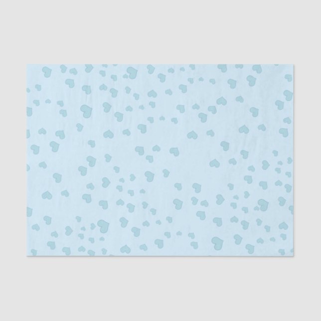 Blue Floating Hearts  Tissue Paper (Front)