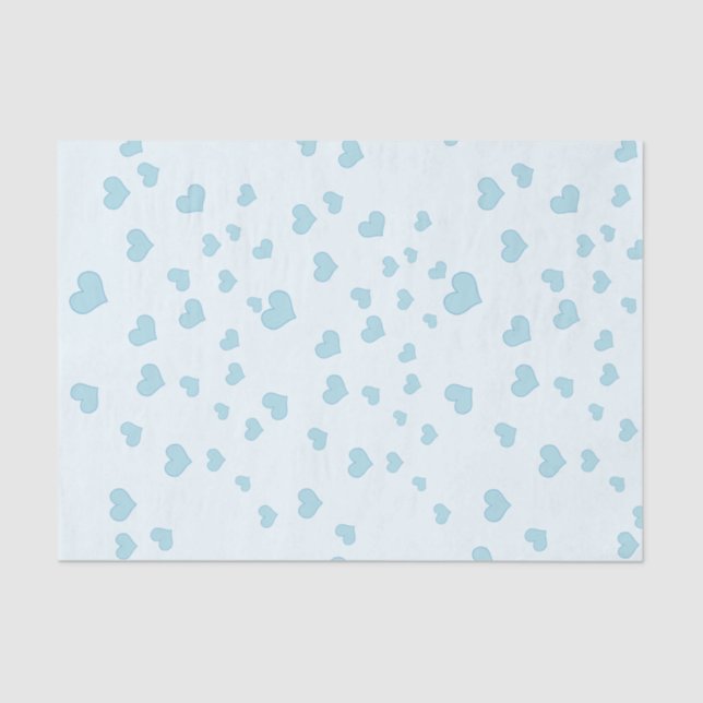 Blue Floating Hearts  Tissue Paper (Front)
