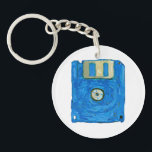 Blue floppy disc by Vincent van Gogh Key Ring<br><div class="desc">Blue floppy disc by Vincent van Gogh</div>