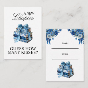 Blue Floral A New Chapter Bridal Shower  Enclosure Card