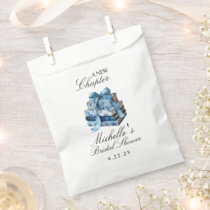 Blue Floral A New Chapter Bridal Shower Favour Bags