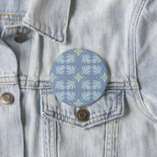 Blue Floral Abstract Pattern 7.5 Cm Round Badge