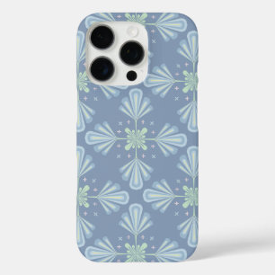 Blue Floral Abstract Pattern iPhone 16 Pro Case