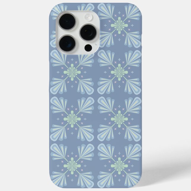 Blue Floral Abstract Pattern Case-Mate iPhone Case (Back)
