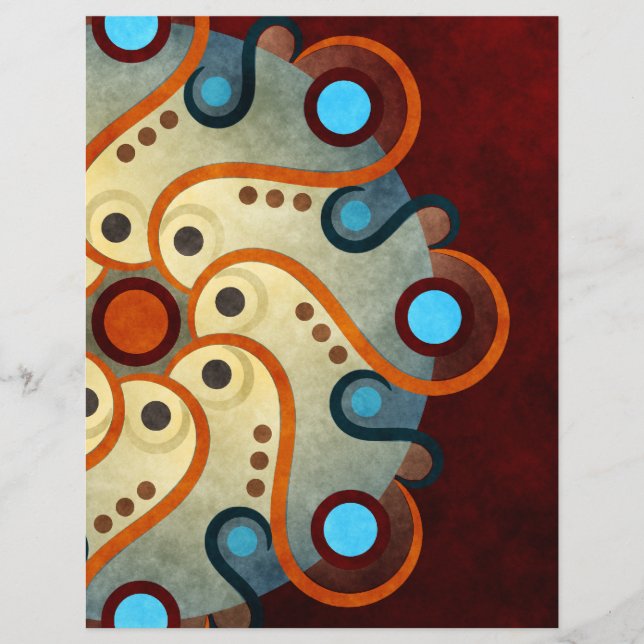 Blue Floral Abstract Vector Art Flyer (Front)