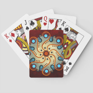 Blue Floral Abstract Vector Art Playing Cards