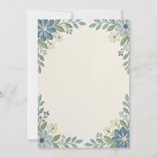 Blue Floral Add Your Own Text Invitation