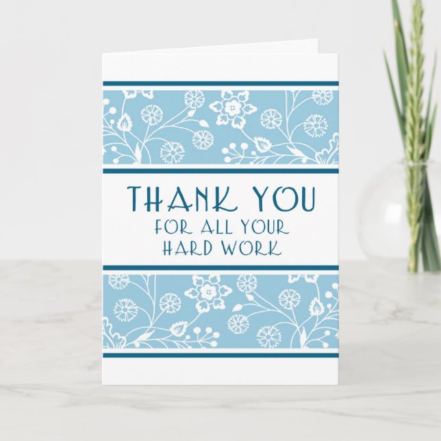 Blue Floral Administrative Professionals Day Card (Front)