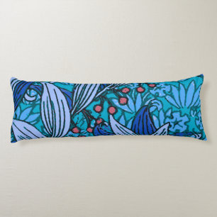 Blue Floral Antique Boho Modern Body Cushion