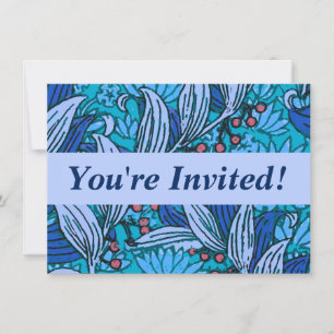 Blue Floral Antique Boho Modern Invitation