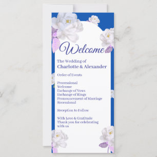 Blue Floral Arch Wedding Program
