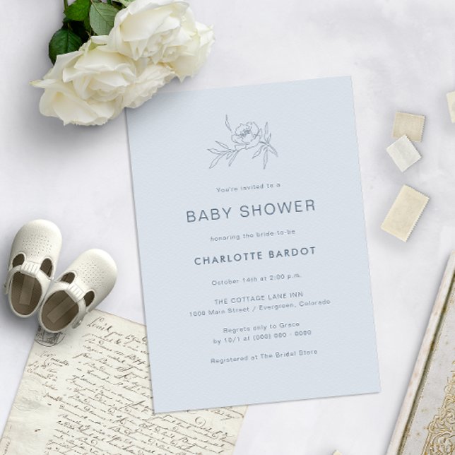 Blue Floral Baby Shower Invitation (Creator Uploaded)