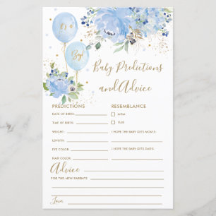 Blue Floral Balloon Baby Predictions and Advice 