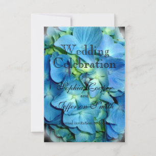 Blue floral blue flower Blue Hydrangea Save The Date