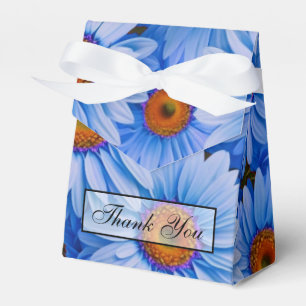 Blue floral blue sunflowers blue daisies pattern favour box
