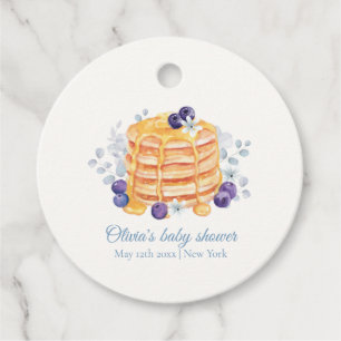 Blue Floral Blueberry Pancake Brunch Baby Shower Favour Tags