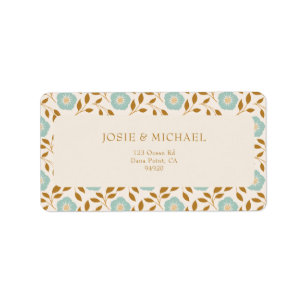 Blue Floral Boho Label
