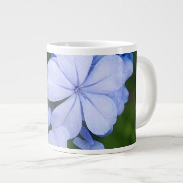Blue Floral Bokeh Large Coffee Mug (Front Right)
