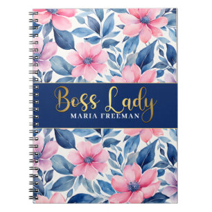 Blue floral Boss lady  Notebook