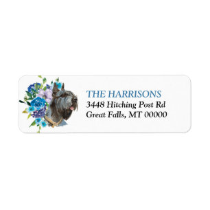 Blue Floral Bouquet Giant Schnauzer Dog