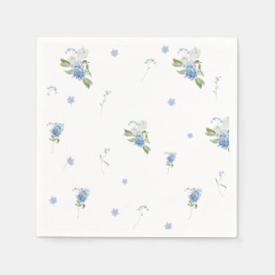 Blue Floral Boy Baby in Bloom Baby Shower Napkin