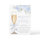 Blue Floral Bridal Brunch Shower Invitation