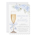 Blue Floral Bridal Brunch Shower Invitation