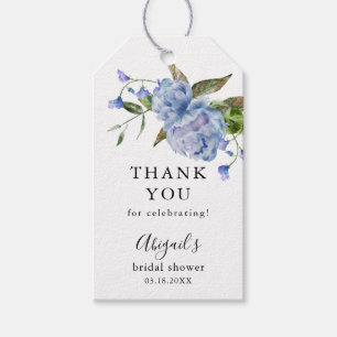 Blue Floral Bridal Shower Gift Tags