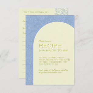 Blue Floral Bridal Shower Recipe Cards