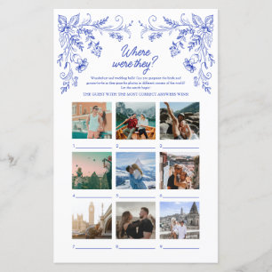 Blue Floral Bridal Shower Where were they game