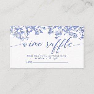 Blue Floral Bridal Shower Wine Raffle Ticket Game