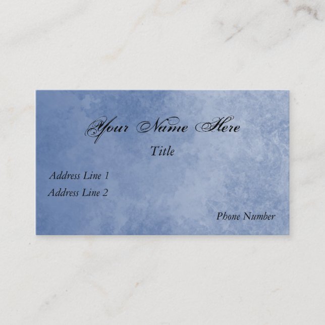 Blue Floral Business Card (Front)