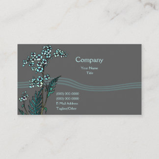 Blue Floral Business Card