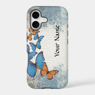 Blue floral butterflies