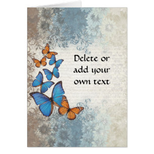 Blue floral butterflies