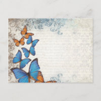 Blue floral butterflies