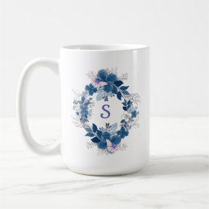 Blue Floral Butterfly Mug
