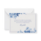 Blue Floral Calligraphy Bridal Shower Thank You 