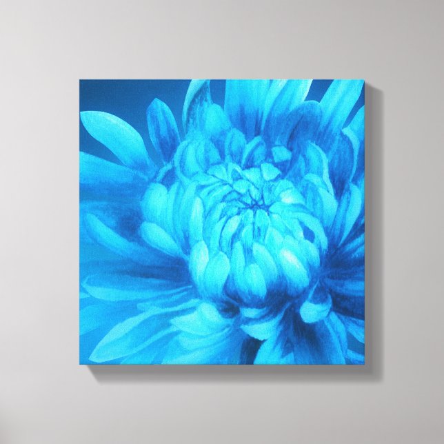 Blue floral canvas original fine-art print (Front)