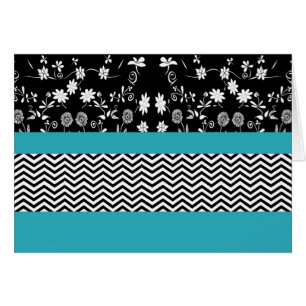 blue floral chevron