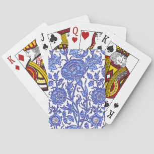 Blue Floral Chic Playing Cards