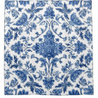Blue Floral Chinoiserie White Watercolor